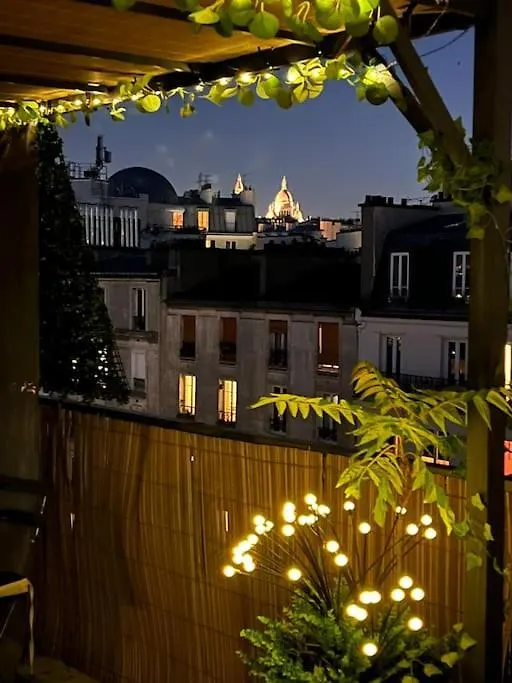 Apartment Room With Terrace And View Of Sacre Coeur Paris France