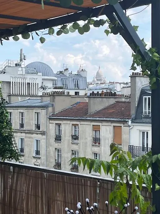 Room With Terrace And View Of Sacre Coeur باريس شقة